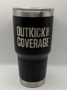YETI Rambler 30 oz Black Tumbler OutKick The Coverage Engraved MagSlider Lid